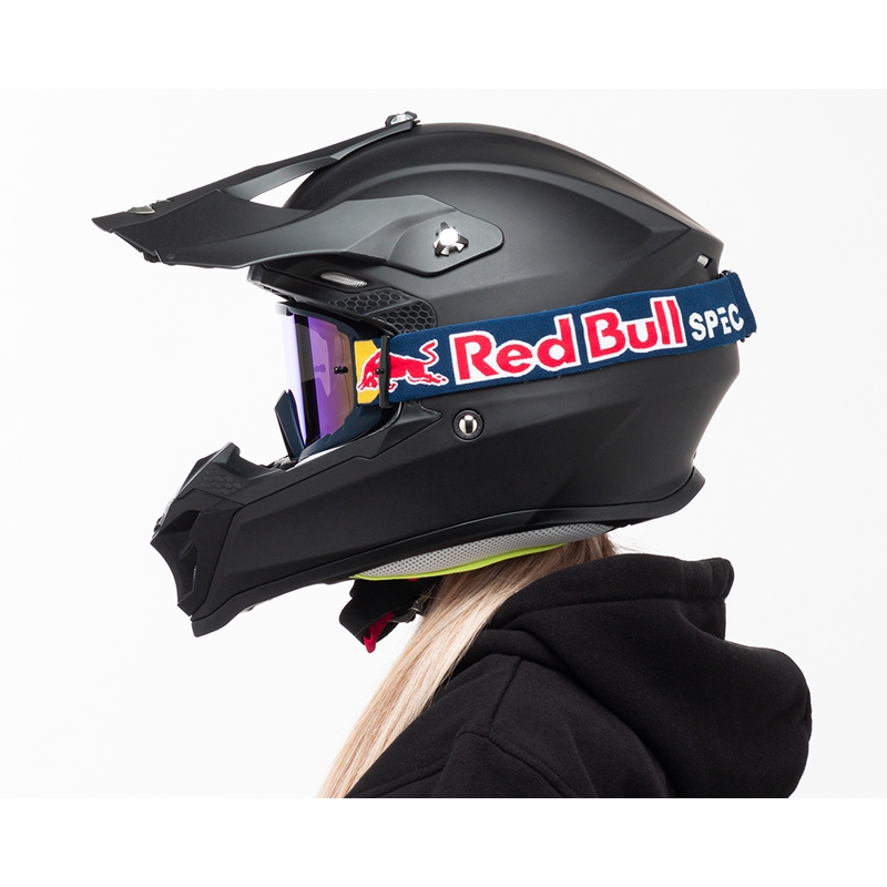 Motocrossbrille Red Bull Spect WHIP dunkelblau mit blauen Gläsern