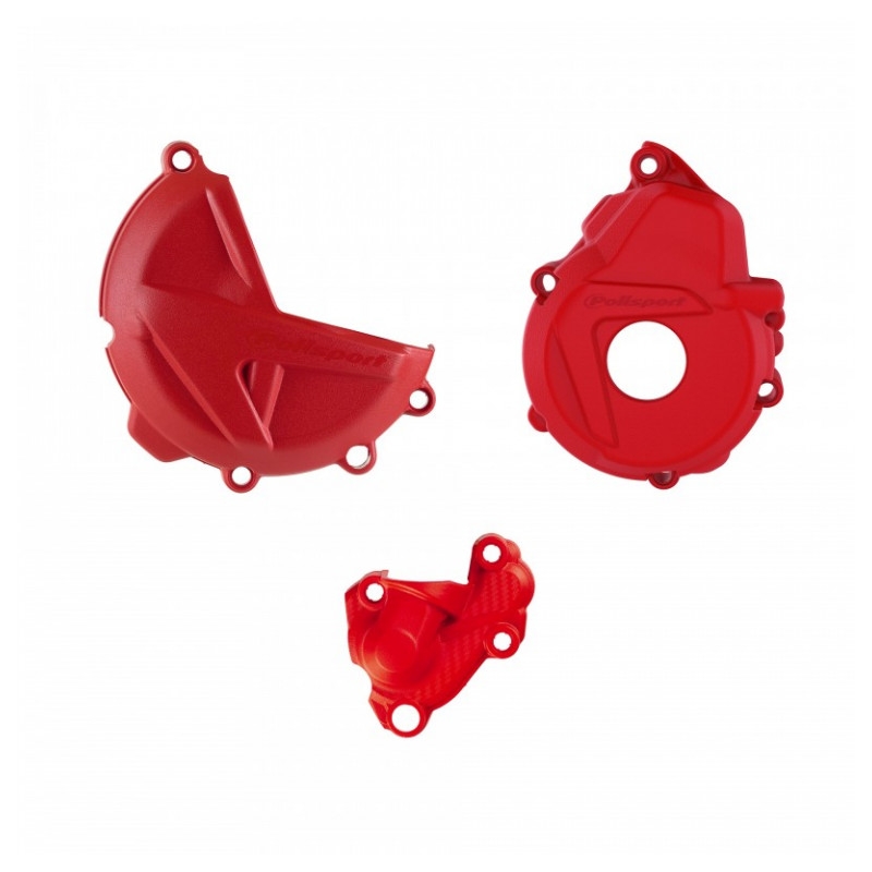 Clutch and ignition cover protector kit POLISPORT rot