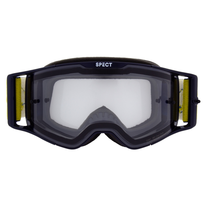 Motocrossbrille Red Bull Spect TORP blau mit klaren Gläsern