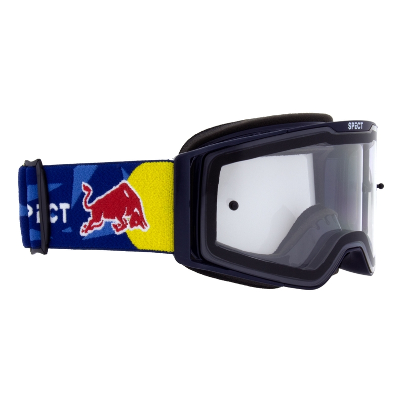 Motocrossbrille Red Bull Spect TORP blau mit klaren Gläsern