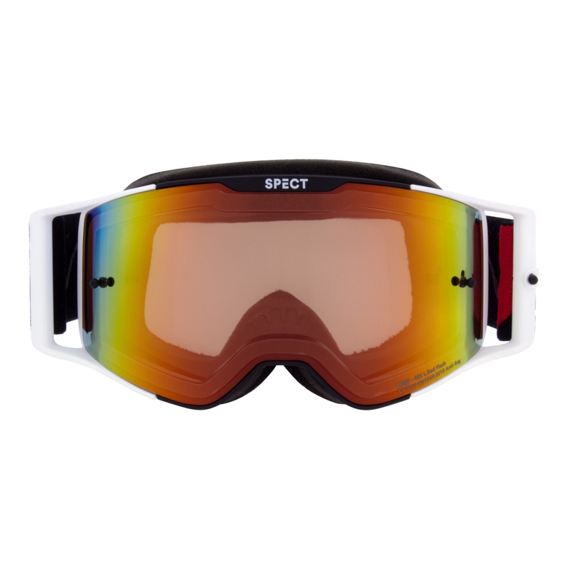 Motocrossbrille Red Bull Spect TORP schwarz-weiß mit rotem Glas