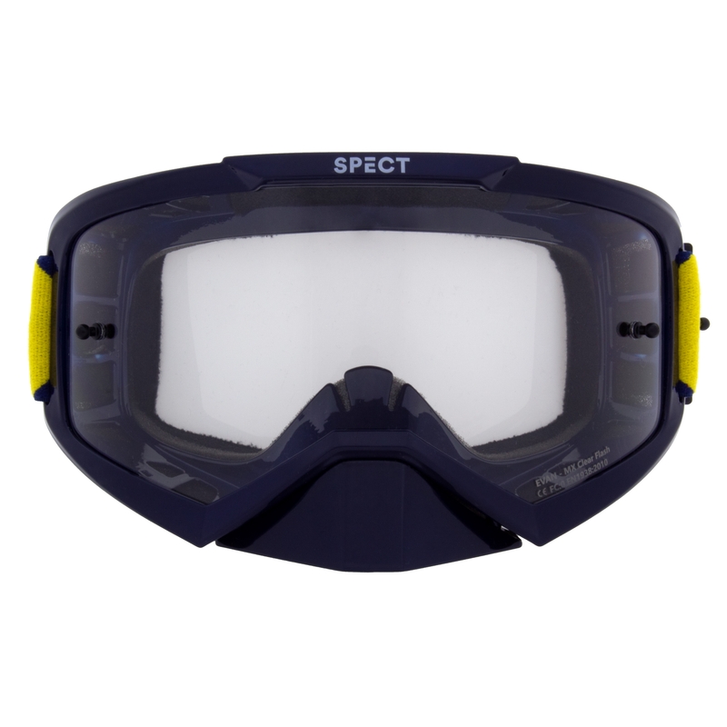 Motocrossbrille Red Bull Spect EVAN blau mit klaren Gläsern