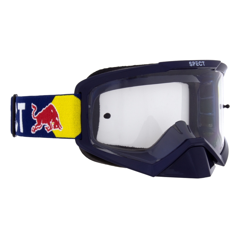 Motocrossbrille Red Bull Spect EVAN blau mit klaren Gläsern