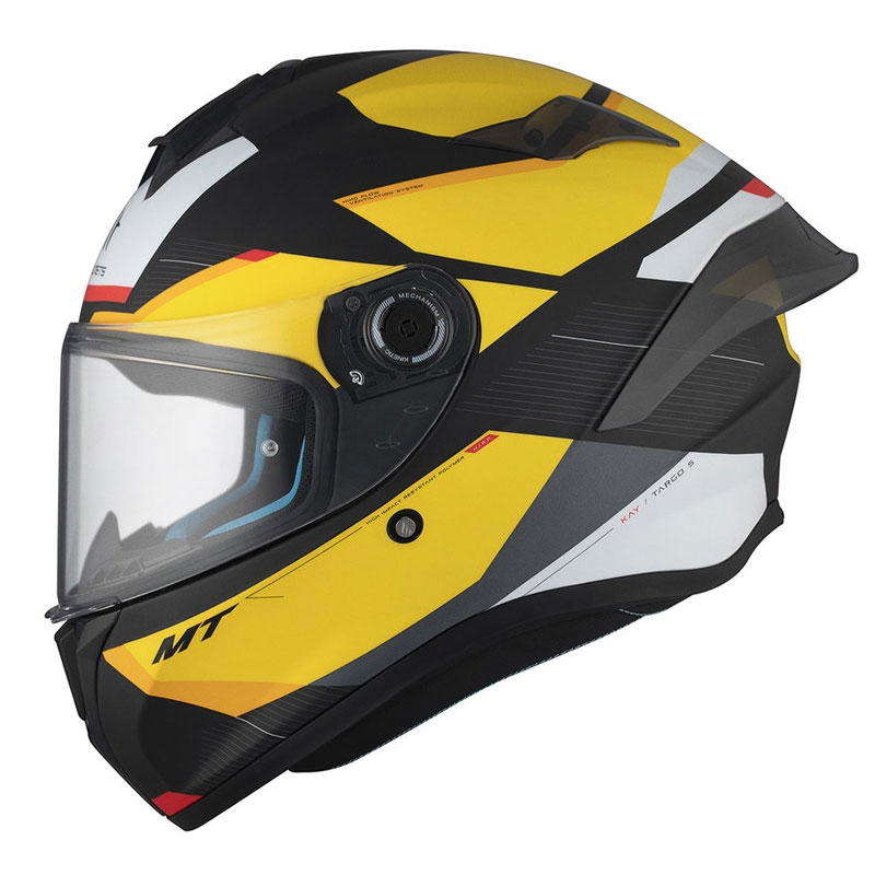 MT TARGO S KAY B3 Integral Motorradhelm matt schwarz-weiß-gelb