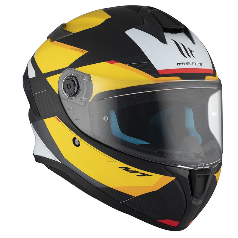MT TARGO S KAY B3 Integral Motorradhelm matt schwarz-weiß-gelb