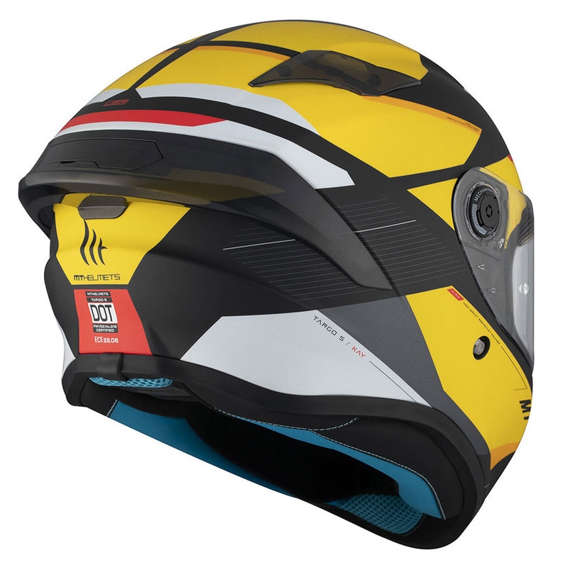 MT TARGO S KAY B3 Integral Motorradhelm matt schwarz-weiß-gelb