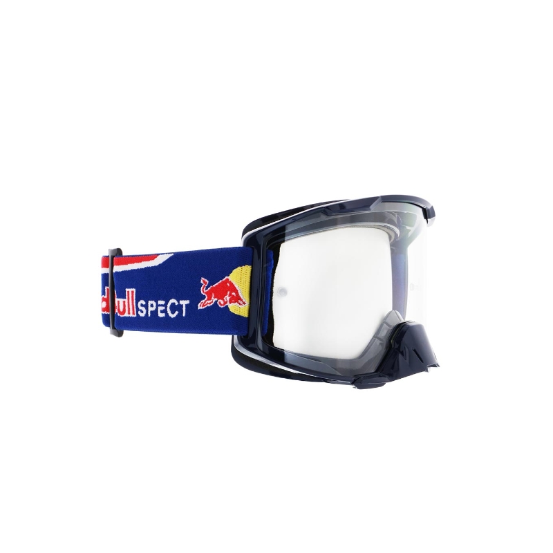 Motocrossbrille Red Bull Spect STRIVE S blau mit klaren Gläsern