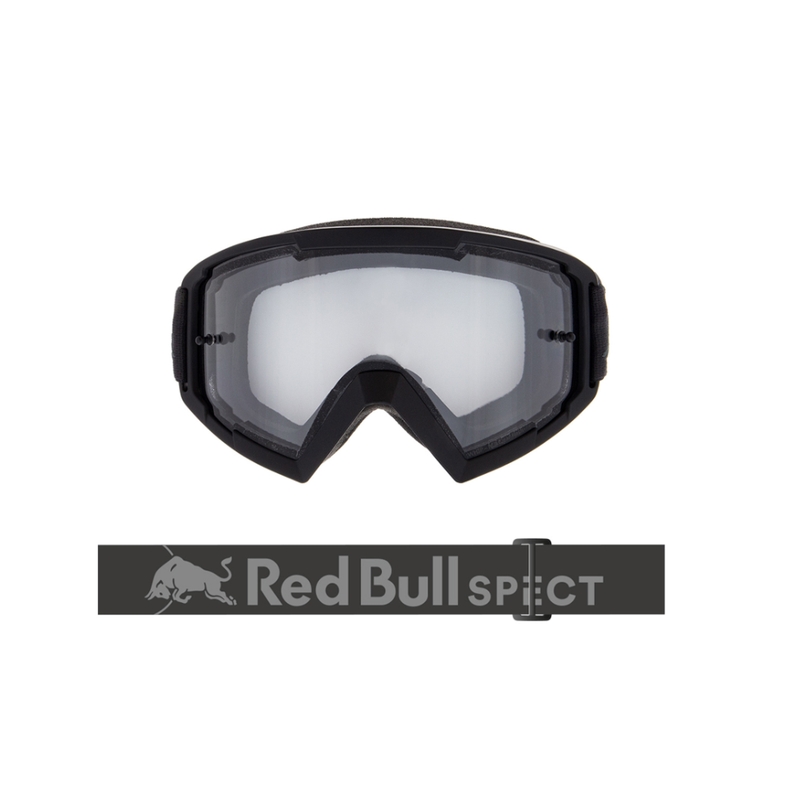 Motocrossbrille Red Bull Spect WHIP dunkelgrau mit klaren Gläsern