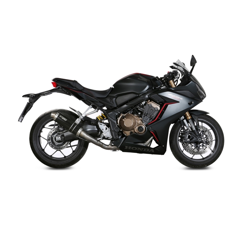 Auspuff komplett 4x2x1 STORM GP Steel black für HONDA CB 650 R 2019-2023, HONDA CBR 650 R 2019-2023