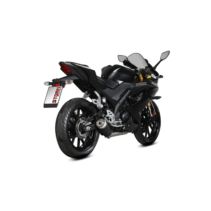 Auspuff komplett 1x1 STORM GP schwarz für YAMAHA YZF-R 125 2019-2024, YAMAHA MT 125 2020-2026