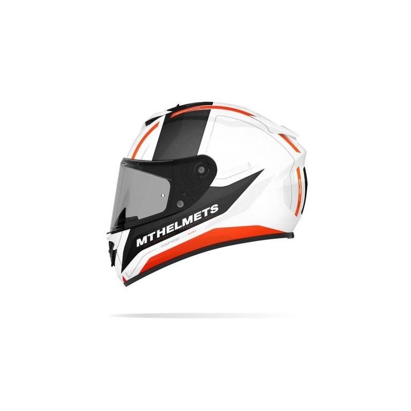 MT Rapide Duel Integral Motorradhelm weiß-fluo orange