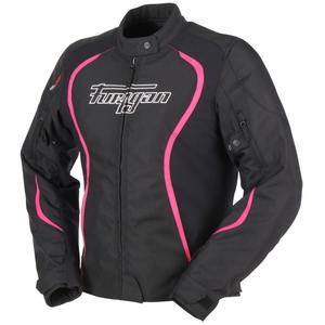 Furygan Odessa Motorradjacke für Frauen in Schwarz, Weiß und Rosa