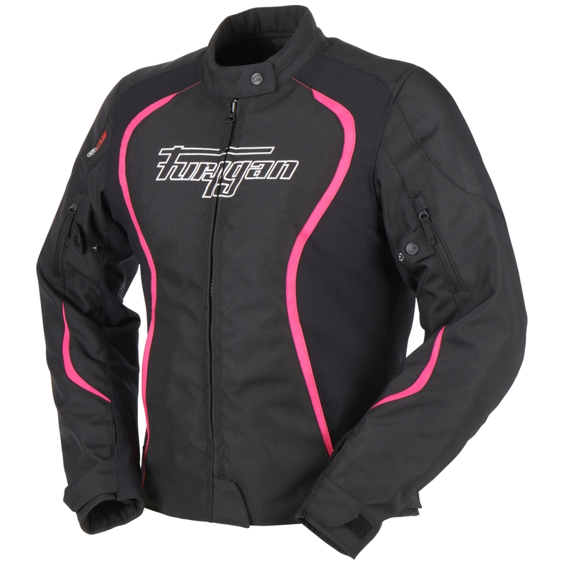 Furygan Odessa Motorradjacke für Frauen in Schwarz, Weiß und Rosa