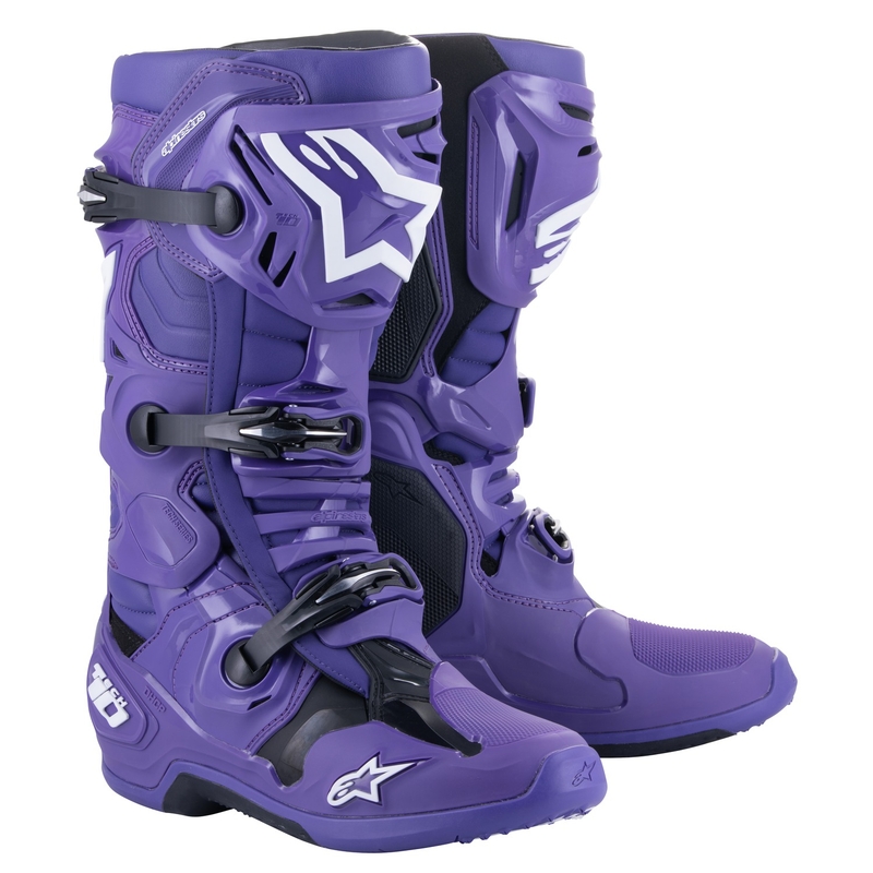 Alpinestars Tech 10 Motorradstiefel lila-schwarz-weiß