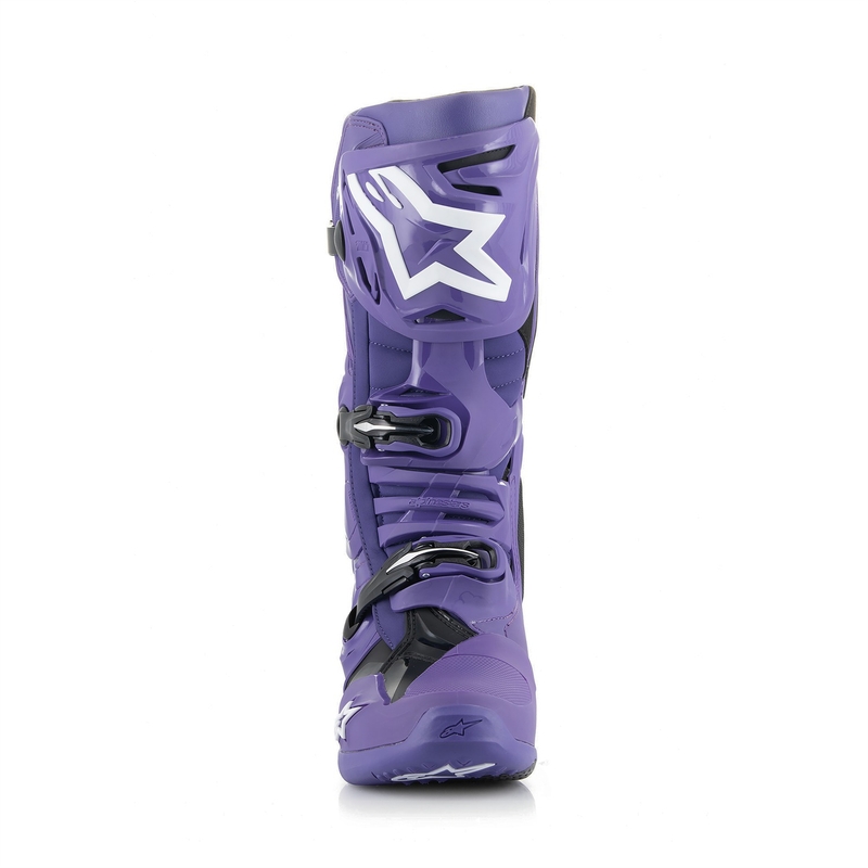 Alpinestars Tech 10 Motorradstiefel lila-schwarz-weiß