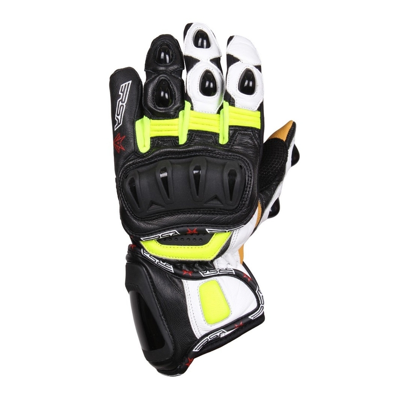 Motorradhandschuhe RSA Spacer schwarz-weiss-fluo gelb Ausverkauf