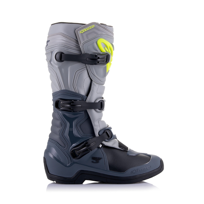 Alpinestars Tech 3 Motorradstiefel hellgrau-schwarz-fluogelb