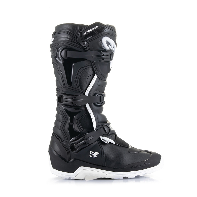 Alpinestars Tech 3 Enduro Waterproof 2024 Schwarz und Weiß Motorradstiefel