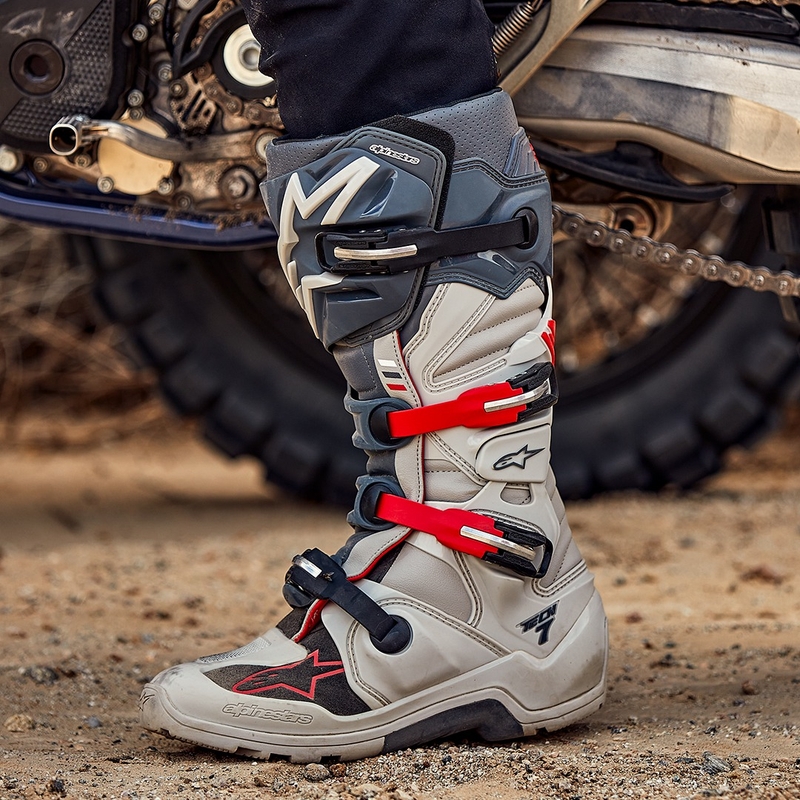 Alpinestars Tech 7 Enduro 2024 grau-fluo-schwarz Motorradstiefel