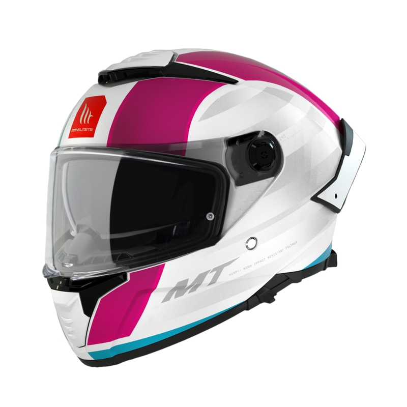 MT THUNDER 4 SV TREADS C8 Integral Motorradhelm weiß und rosa