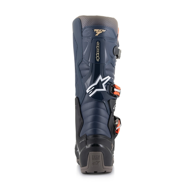 Alpinestars Tech 7 Enduro Drystar 2024 Blau-Grau-Orange-Schwarz Motorradstiefel