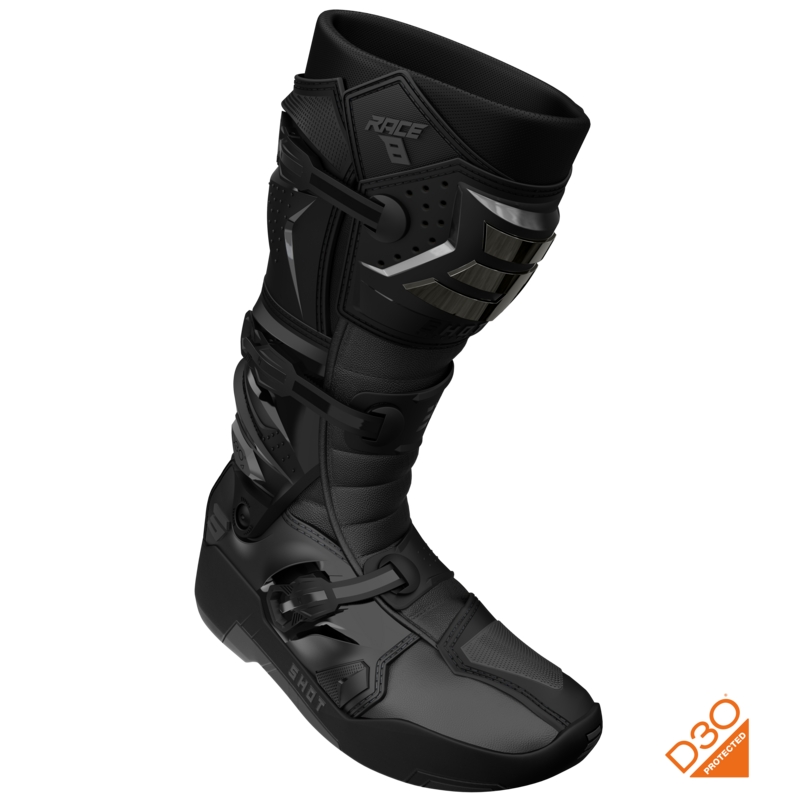 Shot Race 8 Chrom Schwarz Motorradstiefel