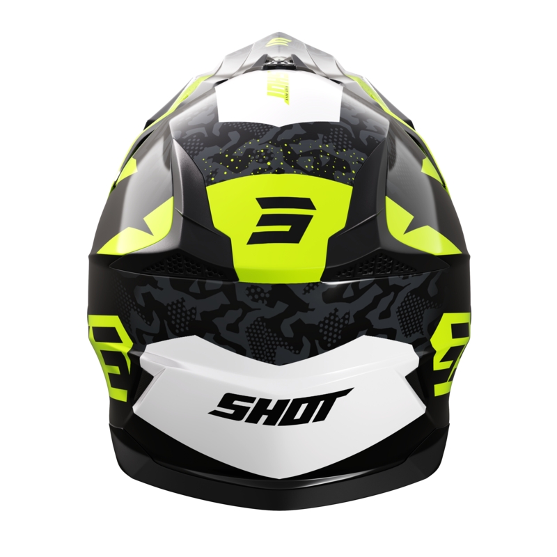 Shot Pulse Airfit schwarz-weiß-fluorgelb glänzender Motocross-Helm Ausverkauf