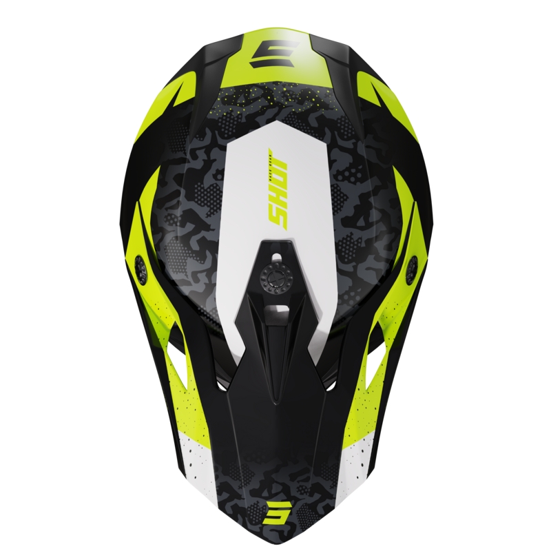 Shot Pulse Airfit schwarz-weiß-fluorgelb glänzender Motocross-Helm Ausverkauf