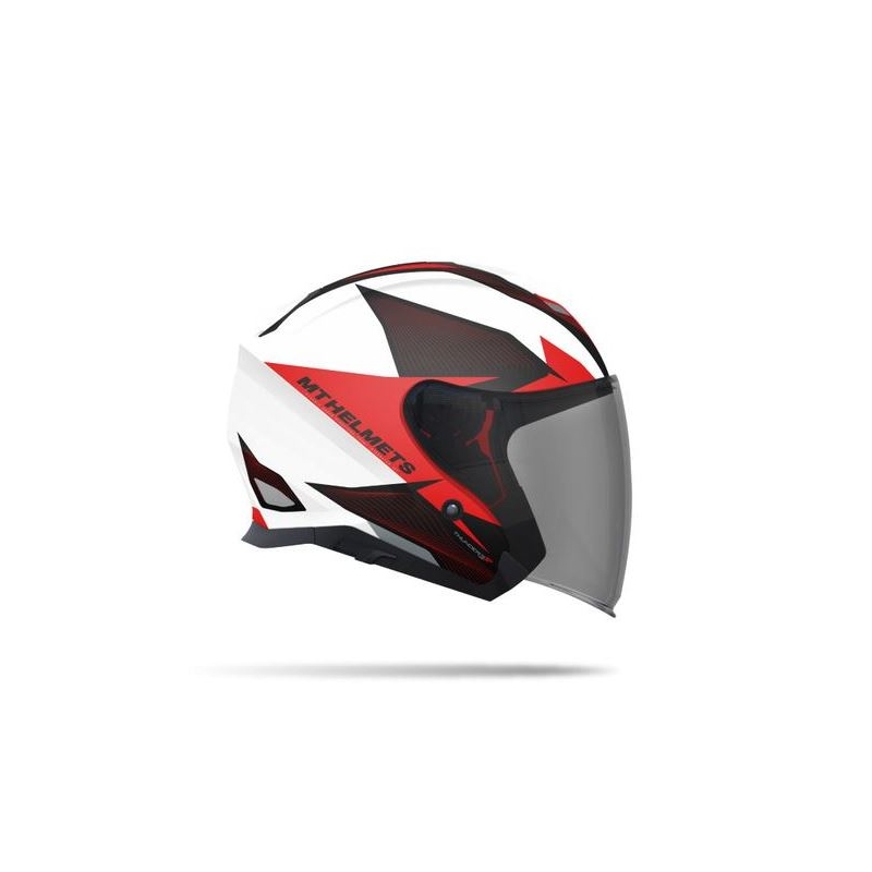 Offener Motorradhelm MT Thunder SV Jet Wing weiß-rot