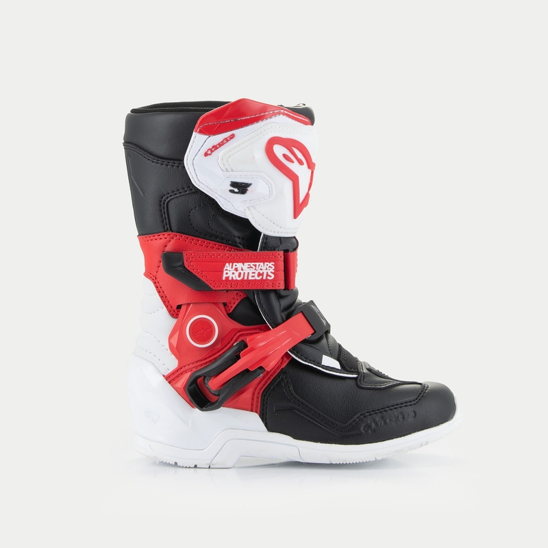 Alpinestars Tech 3S Kids 2024 Schwarz, Weiß und Rot Motorradstiefel für Kinder