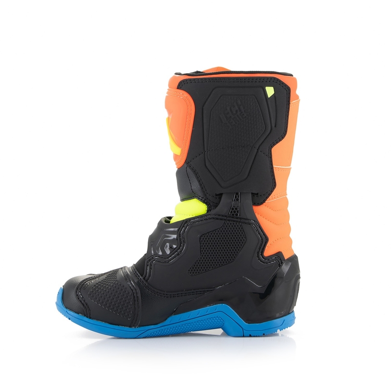 Alpinestars Tech 3S Kids Fluo Orange-Blau-Fluo Gelb-Schwarz Motorradstiefel für Kinder