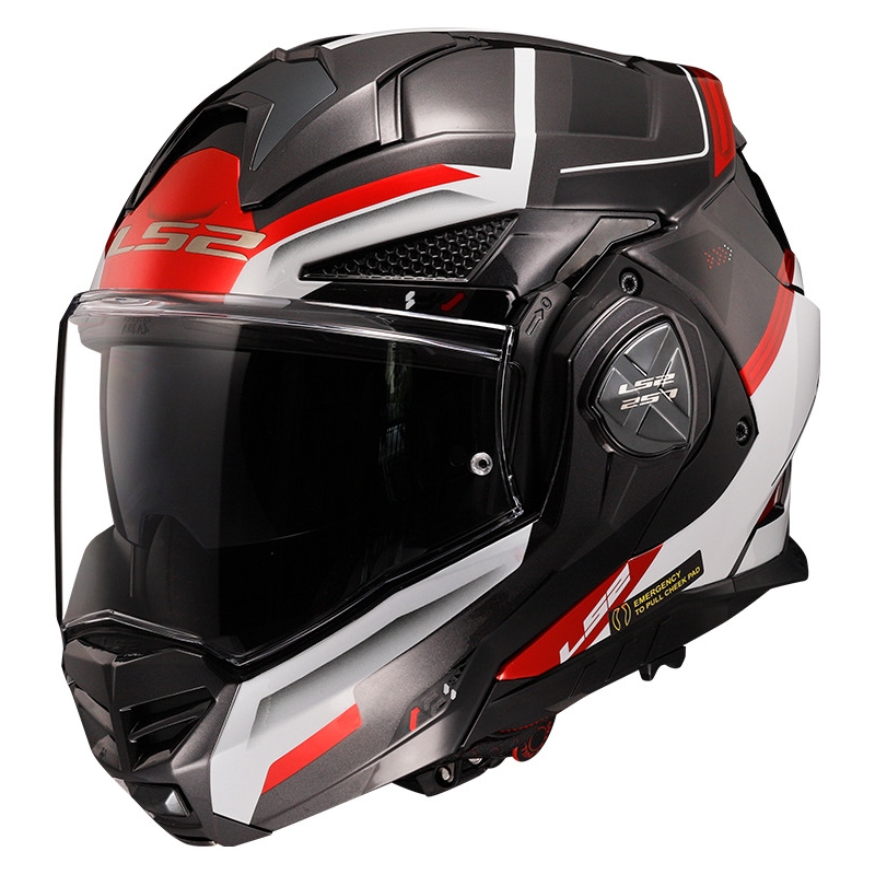Klapphelm Motorrad LS2 FF901 Advant X Spectrum schwarz-weiß-rot