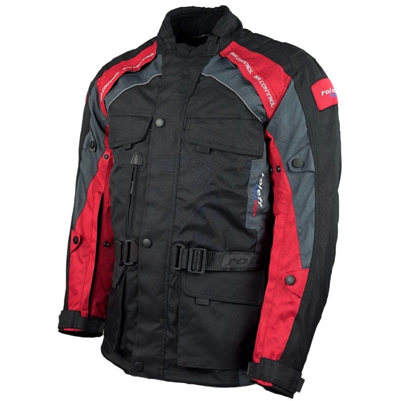 Roleff Liverpool Motorradjacke schwarz-rot