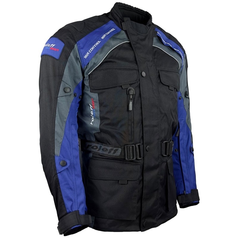 Roleff Liverpool schwarz-blaue Motorradjacke