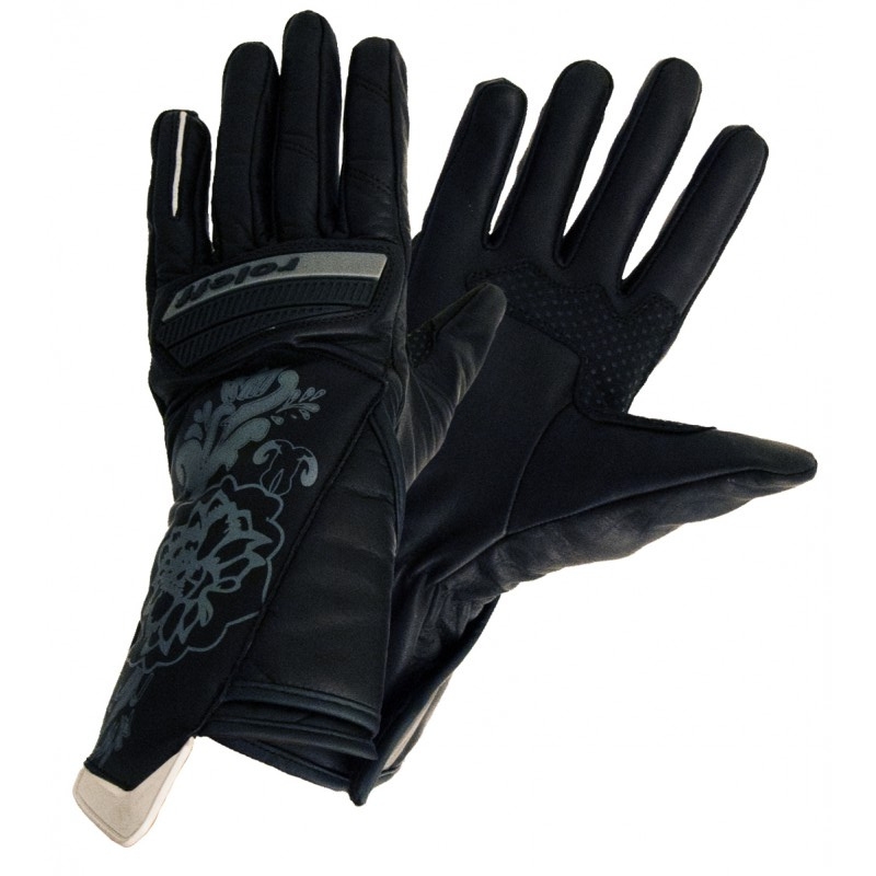 Damen-Motorradhandschuhe Roleff Stuttgart schwarz-grau