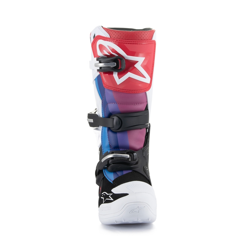 Alpinestars Tech 7 S Kinder Motocross Stiefel Weiß-Schwarz-Rot-Blau-Lila
