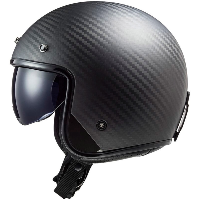 Jet-Motorradhelm LS2 OF601 Bob II Carbon Solid schwarz matt
