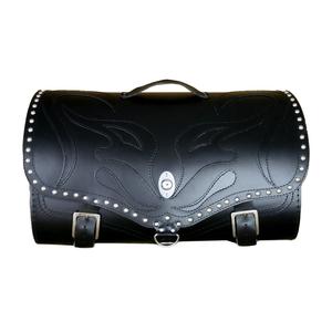 RSA K22 Black Demon schwarzes Leder Motorradtasche mit Nieten 42 l