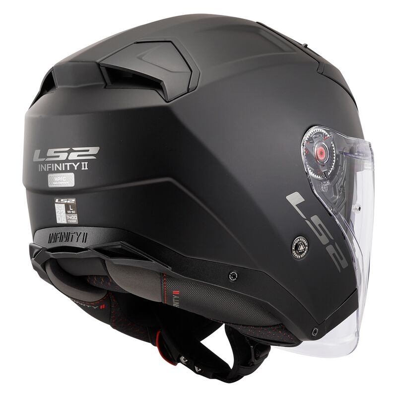 Offener Motorradhelm LS2 OF603 Infinity II Solid Black Matte
