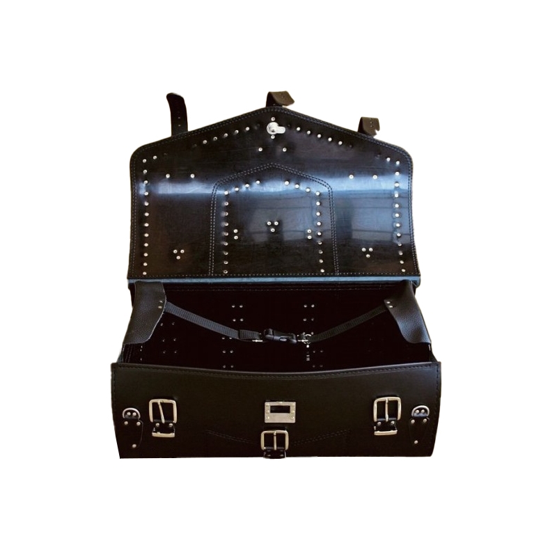 Ledertasche mit Schloss RSA K182 schwarz mit Nieten 57 l