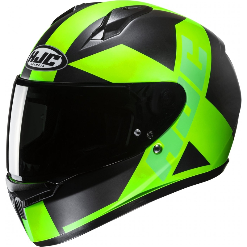 Integral Motorradhelm HJC C10 Tez MC4HSF schwarz-fluo grün