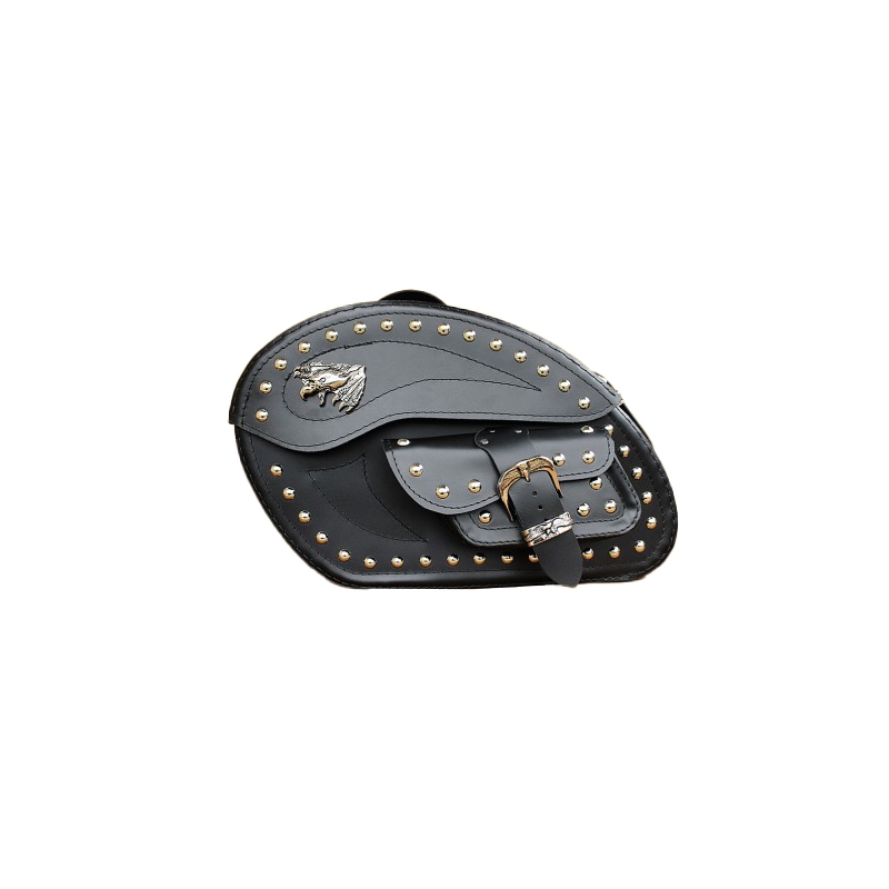 Leder Motorradtaschen RSA S262 schwarz mit Nieten 26 l