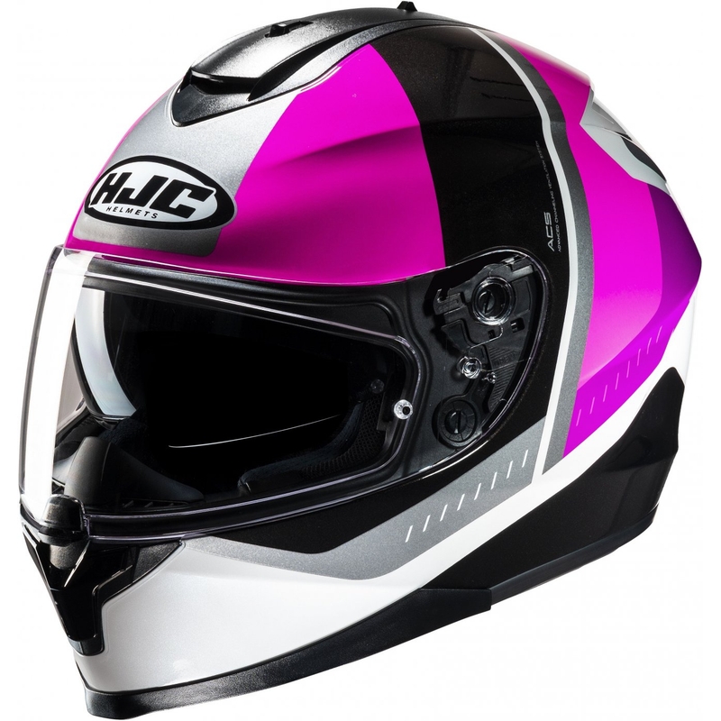 Integral Motorradhelm HJC C70N Alia MC8 schwarz-weiß-rosa
