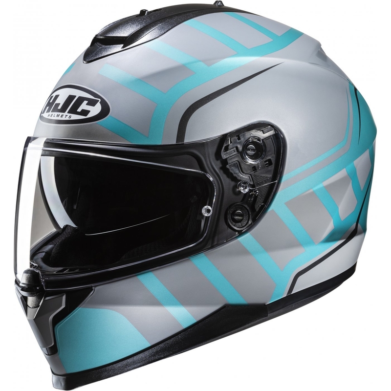 Integral Motorradhelm HJC C70N Holt MC4SF grau-türkis