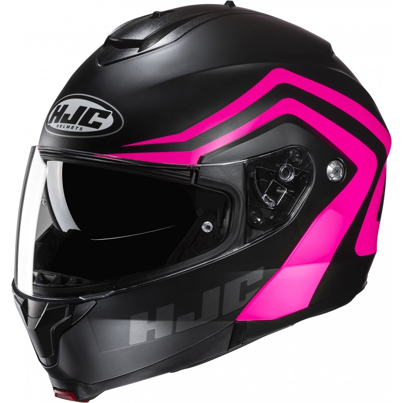 Flip-up Motorradhelm HJC C91N Nepos MC8SF schwarz und rosa