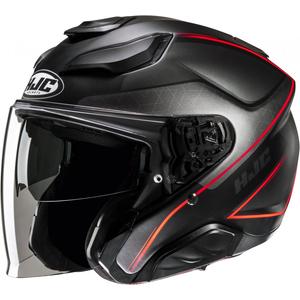 Offener Motorradhelm HJC F31 Ludi MC1SF schwarz-rot