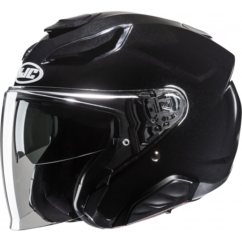 HJC F31 Solid Metallic Schwarz Open Motorradhelm