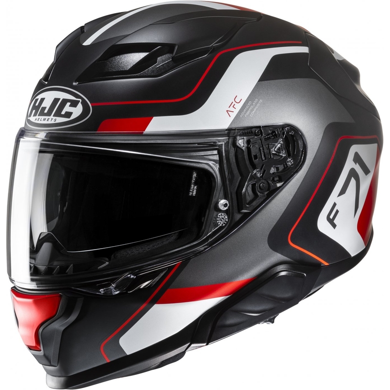 Integrierter Motorradhelm HJC F71 Arcan MC1SF schwarz-grau-rot