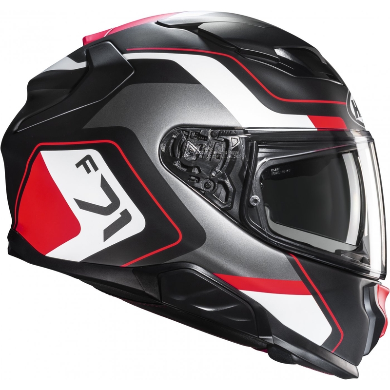Integrierter Motorradhelm HJC F71 Arcan MC1SF schwarz-grau-rot