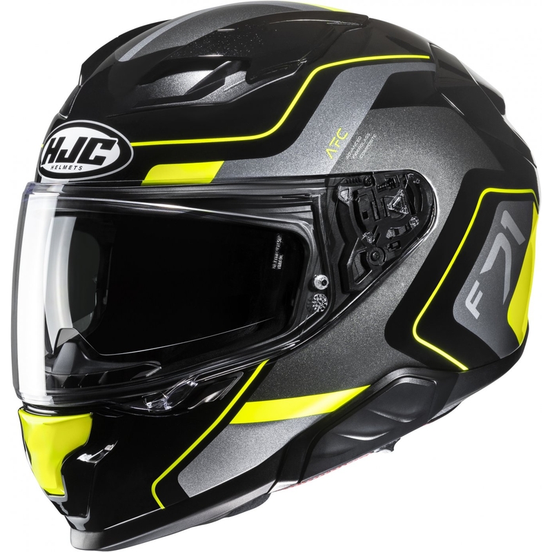 Integrierter Motorradhelm HJC F71 Arcan MC3H schwarz-grau-fluogelb